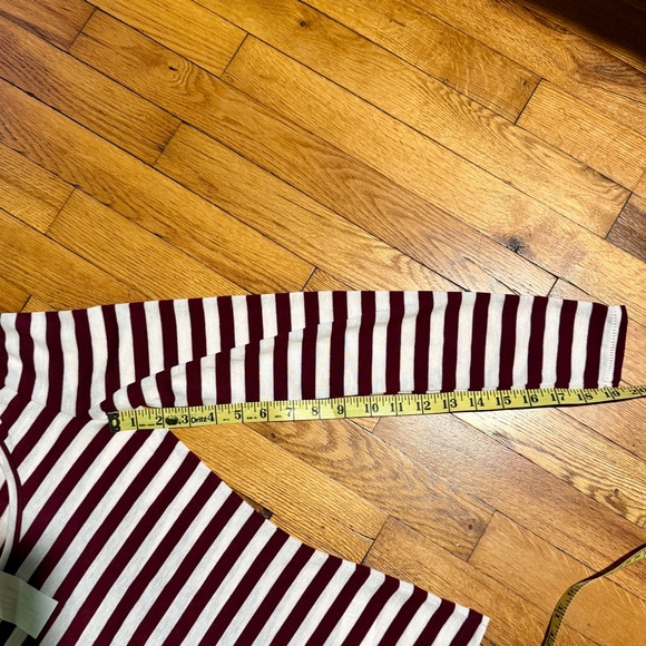 Striped Merlot and cream Women's Top. NWT. Maeve by Anthropologie. Size Medium - Picture 5 of 12